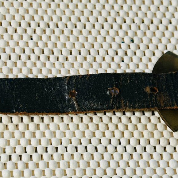 Vintage Ruber Van New York Black Belt With Brass Accents Size Small 24” - Picture 7 of 9